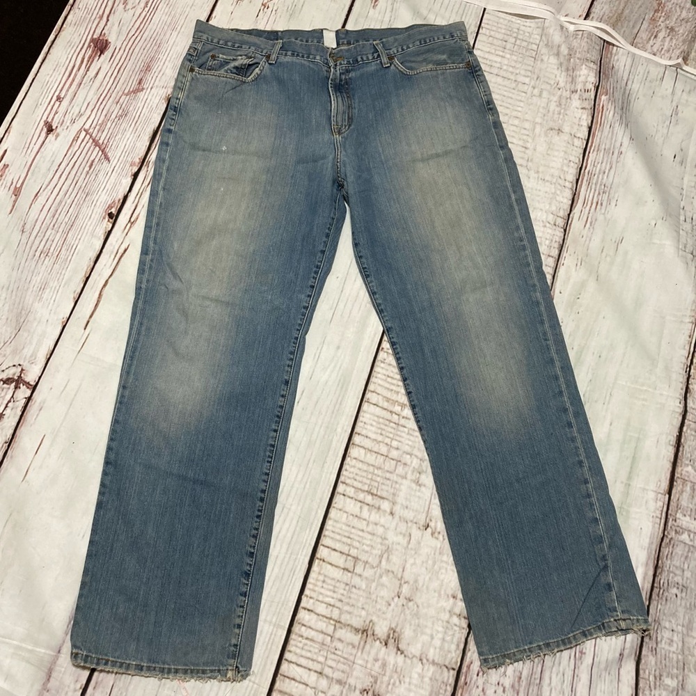 Lucky Brand Dungarees By Gene Montesano  40x32 Trucker Straight Leg Zipper Fly